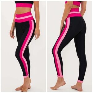 Beach Riot Sport Black & Pink Amour Colorblock Melinda Leggings Size XL